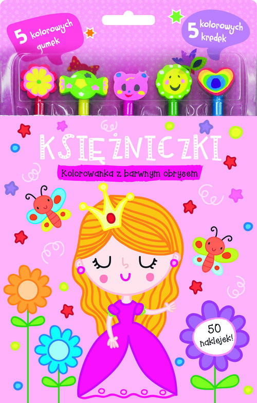 okładka Księżniczki. Kolorowanka z barwnym obrysem książka