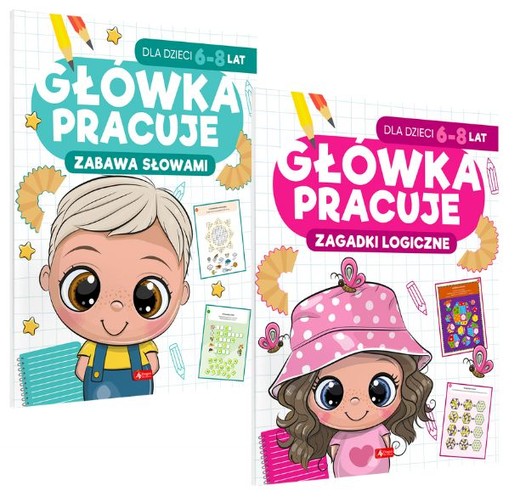 okładka Pakiet Główka pracuje. Zabawa słowami / Zagadki logiczne książka