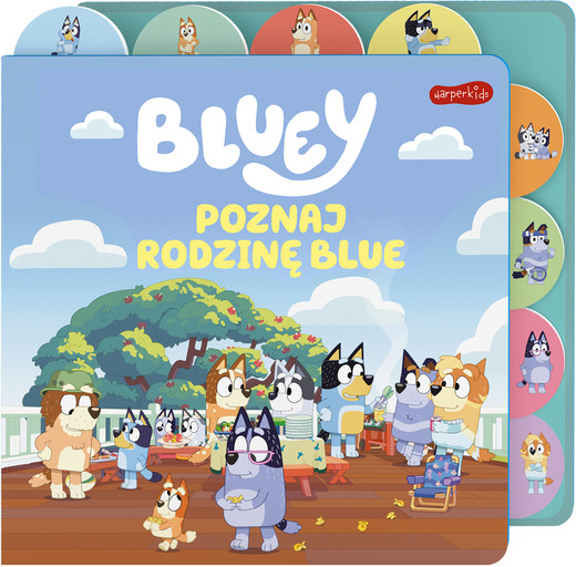 okładka Poznaj rodzinę Blue. Bluey. Książka z registrami książka
