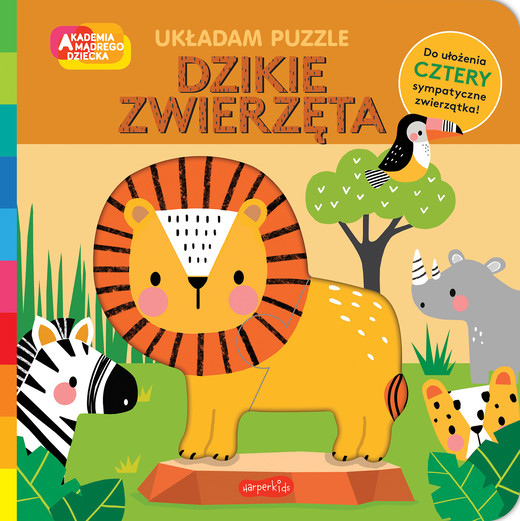 okładka Dzikie zwierzęta. Akademia mądrego dziecka. Układam puzzle książka