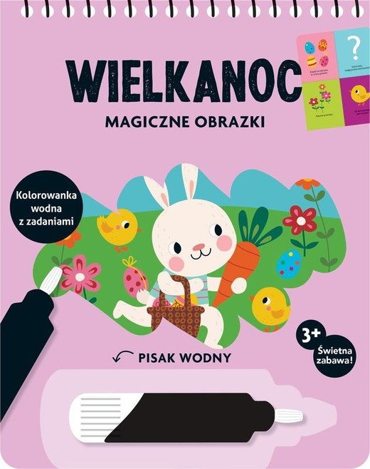 okładka Wielkanoc. Magiczne obrazki. Kolorowanka wodna z zadaniami książka