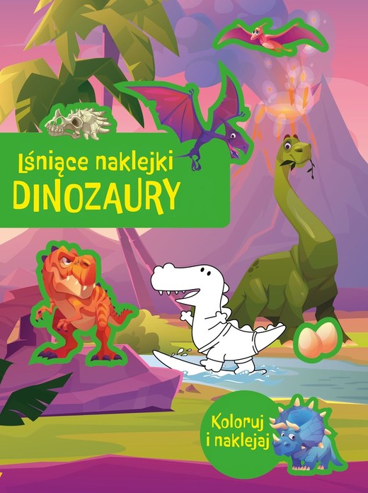 okładka Lśniące naklejki. Dinozaury książka