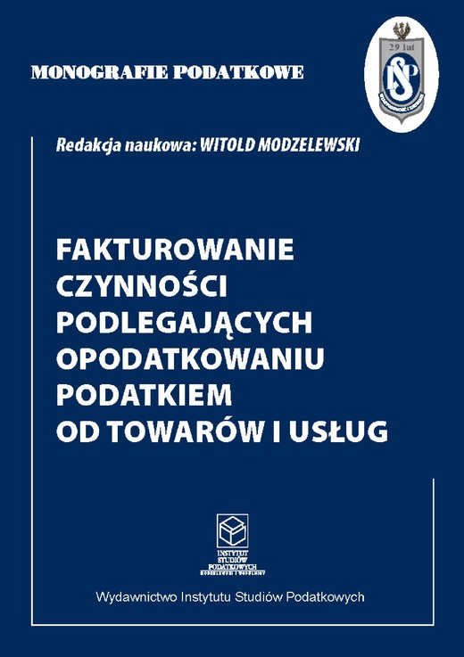 okładka Fakturowanie czynności podlegających opodatkowaniu podatkiem od towarów i usług ebook | pdf | Witold Modzelewski