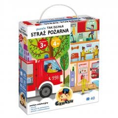 okładka CzuCzu Puzzle Tak działa Straż pożarna 3+, 4+ książka