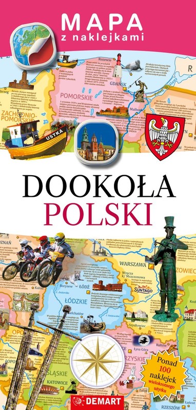 okładka Mapa z naklejkami. Dookoła Polski książka