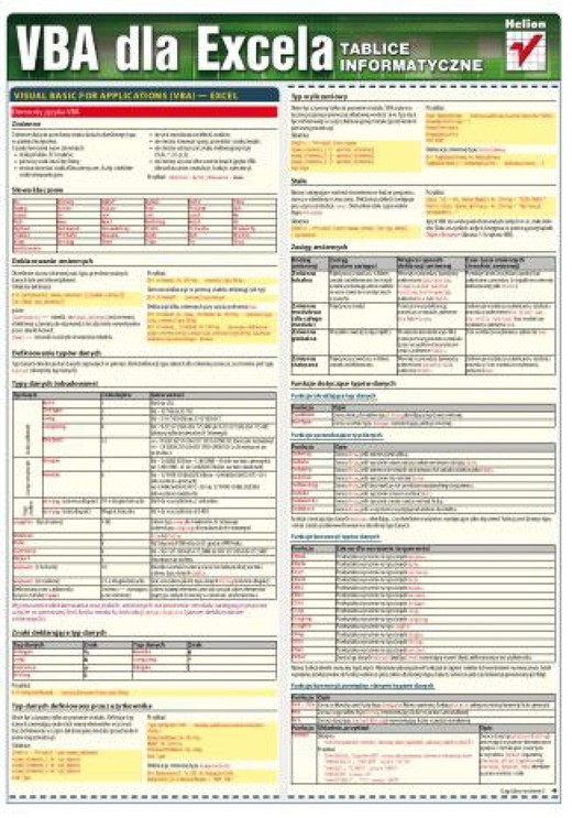 okładka Tablice informatyczne. VBA dla Excela ebook | pdf | Tomasz Fus
