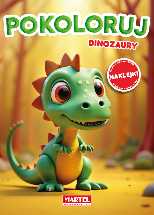 okładka Kolorowanka Pokoloruj dinozaury z naklejkami książka