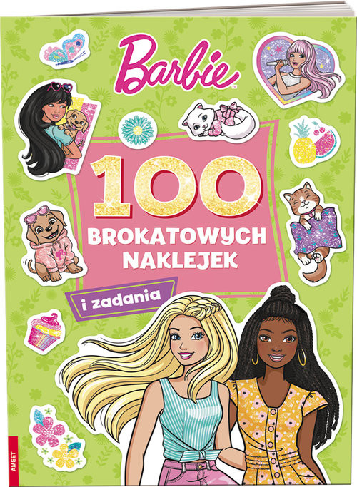 okładka Barbie 100 Brokatowych naklejek książka | Opracowanie zbiorowe