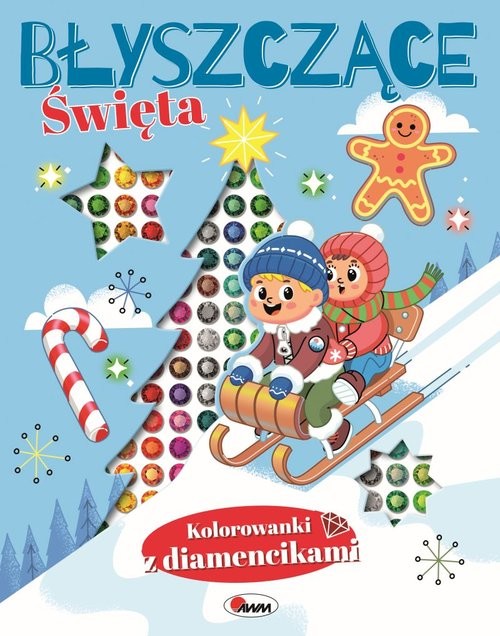 okładka Błyszczące święta Kolorowanki z diamencikami książka