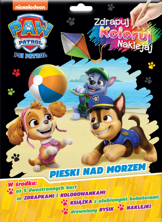 okładka Psi Patrol. Zdrapuj, koloruj, naklejaj Pieski nad morzem książka | null null