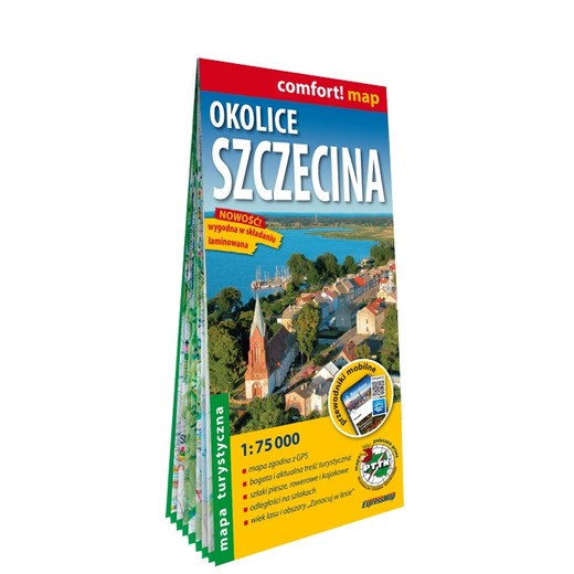 okładka Okolice Szczecina mapa turystyczna 1:75 000 laminat 2024 książka | Opracowanie zbiorowe