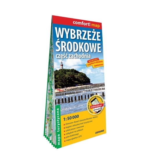 okładka Wybrzeże Środkowe cz. Zachodnia mapa turystyczna 1:50 000 laminat 2024 książka | Opracowanie zbiorowe