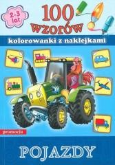 okładka 100 wzorów - kolorowanki z naklejkami pojazdy książka | Opracowanie zbiorowe