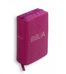 okładka Biblia Tabor flex z zamkiem - malinowa książka | Praca Zbiorowa