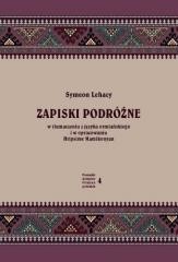 okładka Zapiski podróżne: w tłumaczeniu z języka... książka | Symeon Lehacy