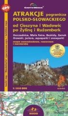 okładka Atrakcje pogranicza polsko-słow. mapa 1:100 000 książka | Praca Zbiorowa