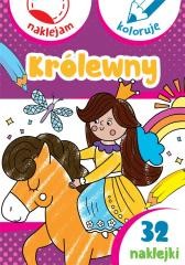 okładka Królewny. Naklejam i koloruję książka | Praca Zbiorowa