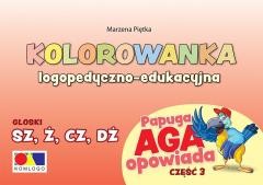 okładka Kolorowanka Papuga Aga opow. cz.3 - SZ, Ż, CZ, DŻ książka | Marzena Piętka