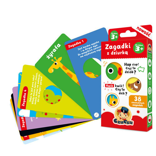 okładka CzuCzu Zagadki z dziurką dla dzieci 3+ książka | Opracowanie zbiorowe
