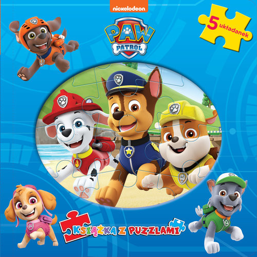okładka Psi Patrol Książka z puzzlami Marshall książka