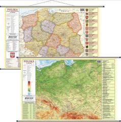 okładka Mapa ścienna - fizyczno-admini. 1:1 800 000 Polska książka | Praca Zbiorowa