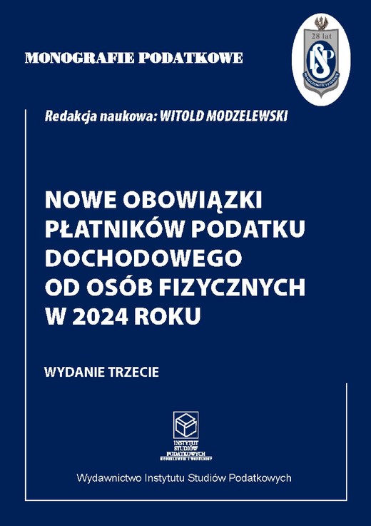 okładka Monografie podatkowe :Nowe obowiązki płatników podatku dochodowego od osób fizycznych w 2024 roku. ebook | pdf | Witold Modzelewski