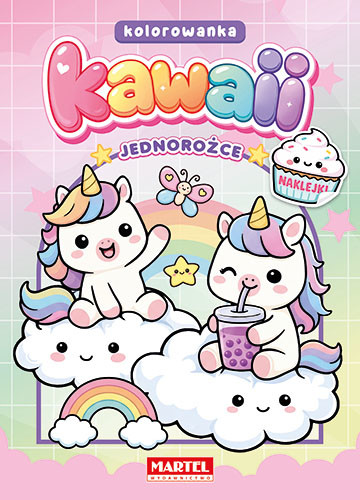 okładka Jednorożce Kawaii.  Kolorowanka z naklejkami książka | Wiktoria Kohnke