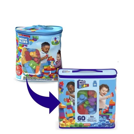 okładka Mega Bloks Duża ECO torba z klockami niebieska książka