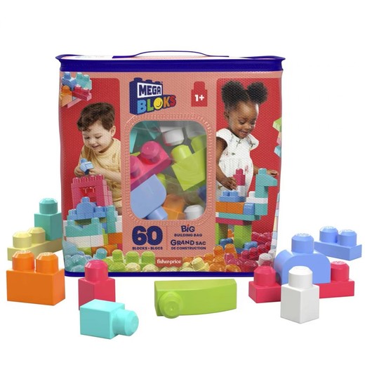 okładka Mega Bloks Duża ECO torba z klockami różowa książka