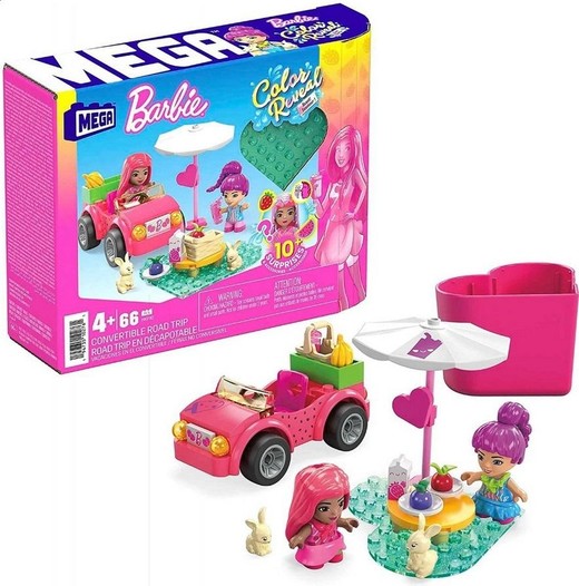 okładka Barbie Mega Klocki Kabriolecik - wesoła wycieczka książka