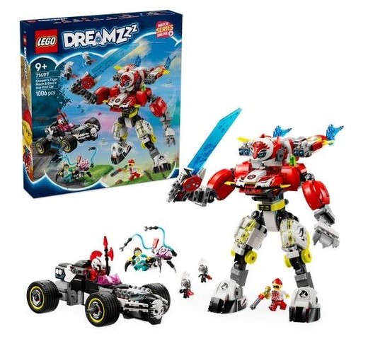 okładka LEGO(R) DREAMZZZ 71497 Tygrysi mech Coopera i hot książka