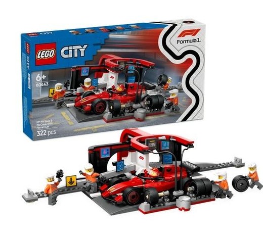 okładka LEGO(R) CITY 60443 Pit stop i mechanicy z Ferrari książka
