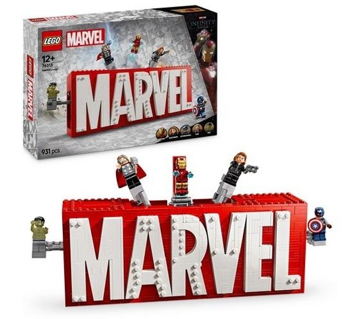 okładka LEGO(R) SUPER HEROES 76313 Logo MARVEL z minifigurk. książka