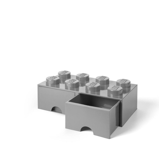 okładka LEGO(R) pojemnik klocek z szufladami ósemka szary książka
