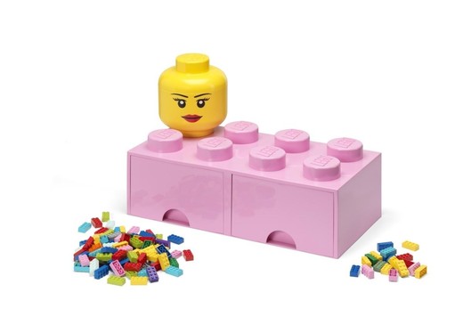okładka LEGO(R) pojemnik klocek z szufladami ósemka różowy książka