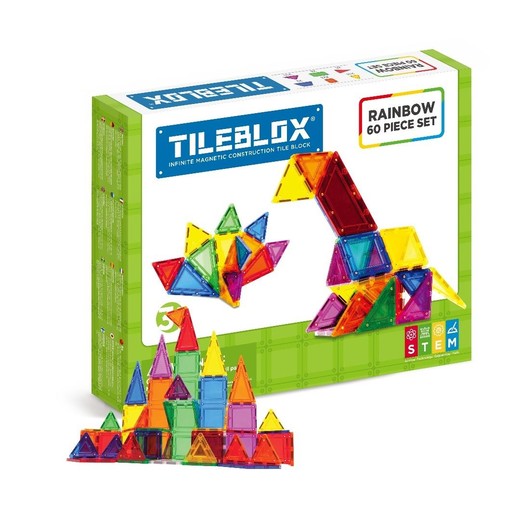 okładka Tileblox zestaw tęczowy 60el książka