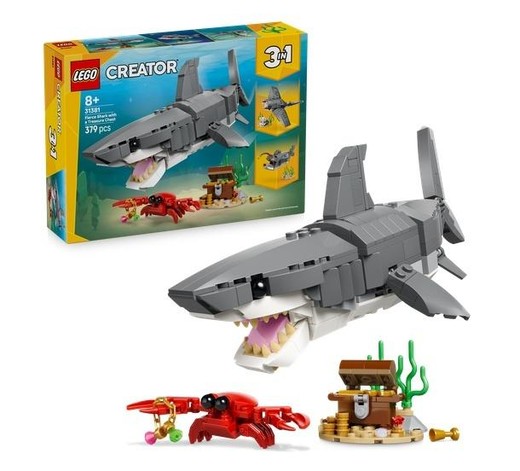 okładka LEGO(R) CREATOR 31381 Groźny rekin i skrzynia... książka