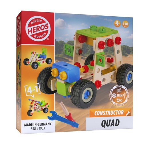 okładka Klocki konstrukcyjne Quad drewniany 4w1 110el książka