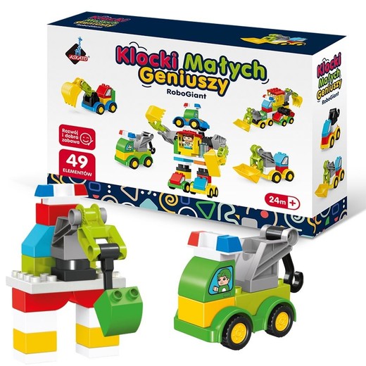 okładka Klocki małych geniuszy roboty 49el książka