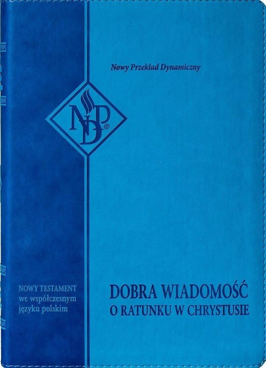 okładka Nowy Testament NPD, błękitna z paginatorami książka | Praca Zbiorowa
