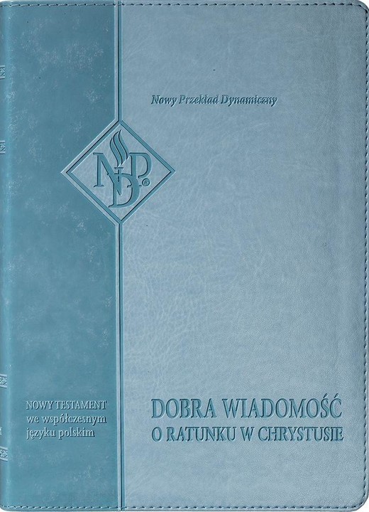 okładka Nowy Testament NPD, jasnoniebieska z paginatorami książka | praca zbiorwa