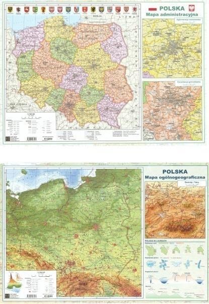 okładka Mapa Polski A2 Dwustronna ścienna ART-MAP książka | Praca Zbiorowa