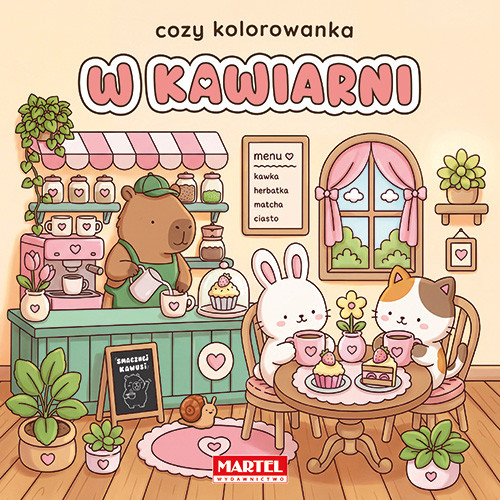 okładka W kawiarni. Cozy kolorowanka książka | Opracowanie zbiorowe