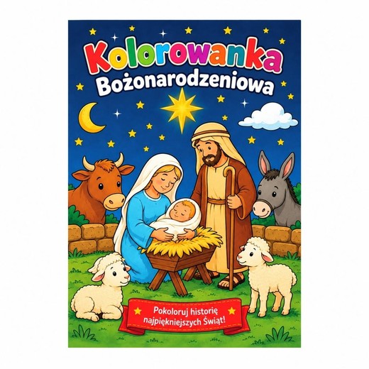 okładka Kolorowanka Bożonarodzeniowa. Pokoloruj historię.. książka | Marcin Łaptos