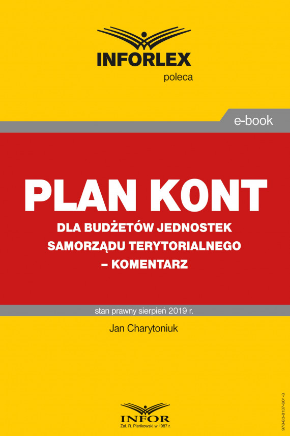 okładka Plan kont dla budżetów jednostek samorządu terytorialnego – komentarzebook | PDF | Jan Charytoniuk