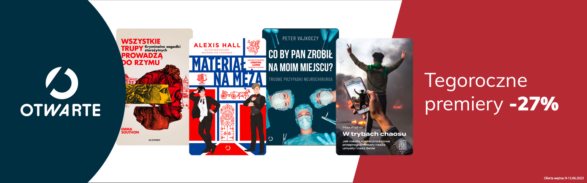 Grafika prowadzi do promocji: Wydawnictwo Otwarte - premiery 2023