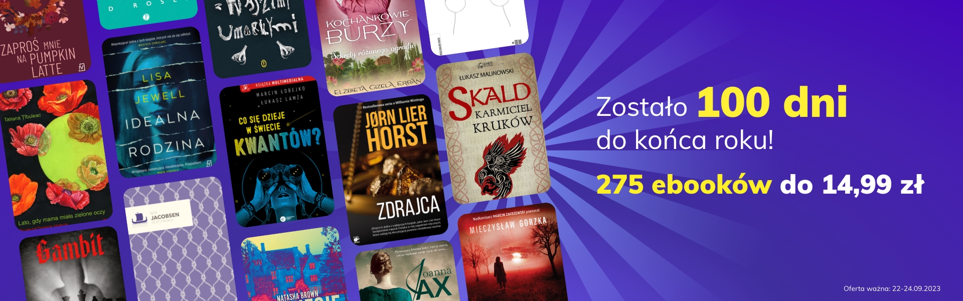 Grafika prowadzi do promocji: 275 ebooków do 14,99 na 100 dni do końca roku