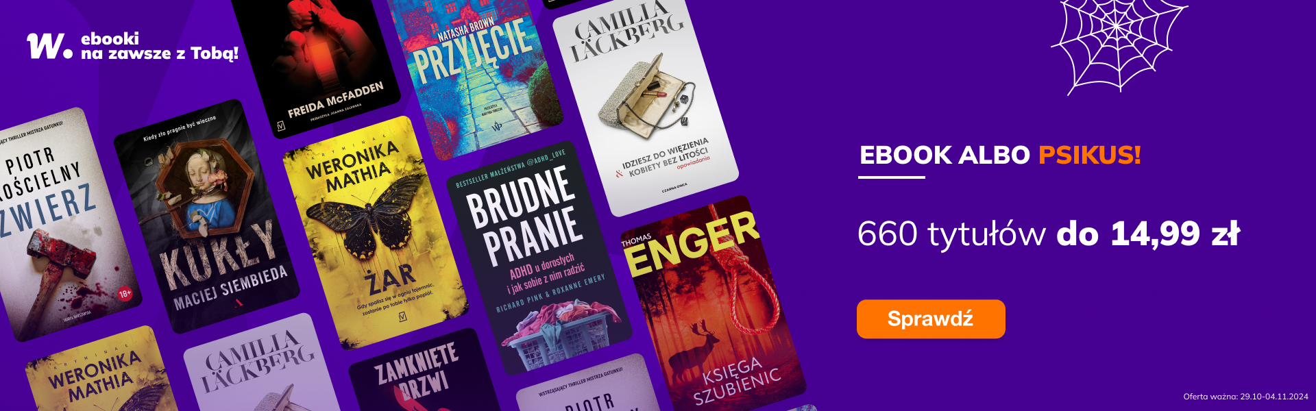 Grafika prowadzi do promocji: Ebook do 14,99 zł albo psikus!