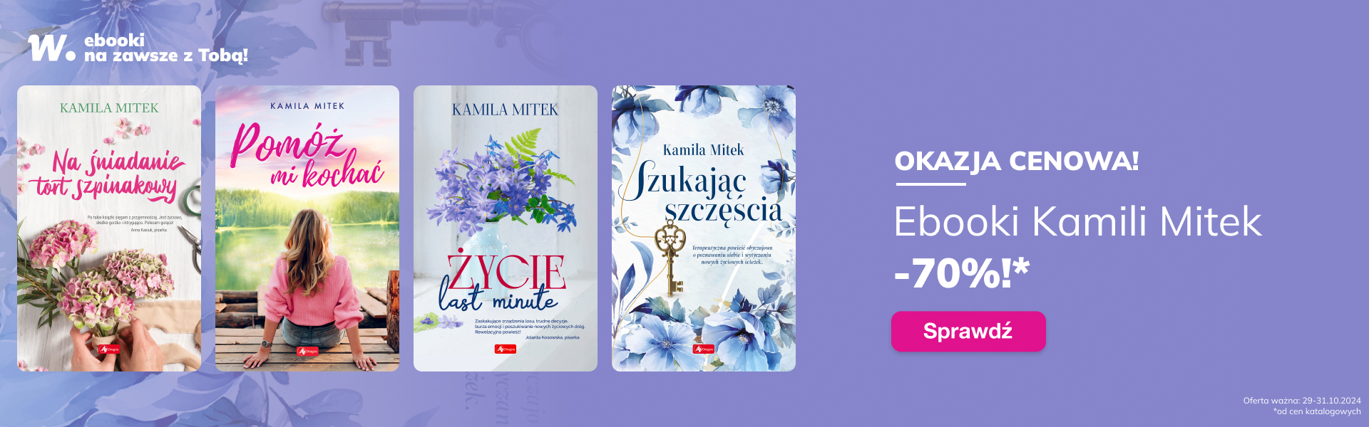 Grafika prowadzi do promocji: Ebooki Kamili Mitek  -70%