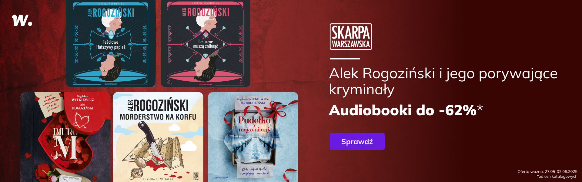 Grafika prowadzi do promocji: Alek Rogodziński. Kryminały do -62%